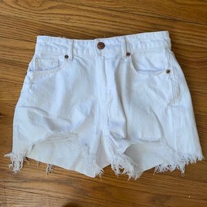 Loft white jean shorts